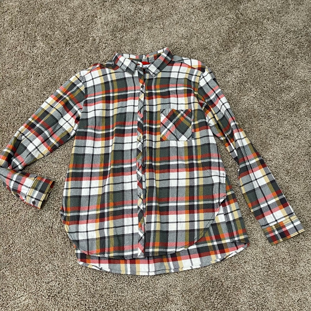 COLUMBIA - PLAID FLANNEL TOP - L